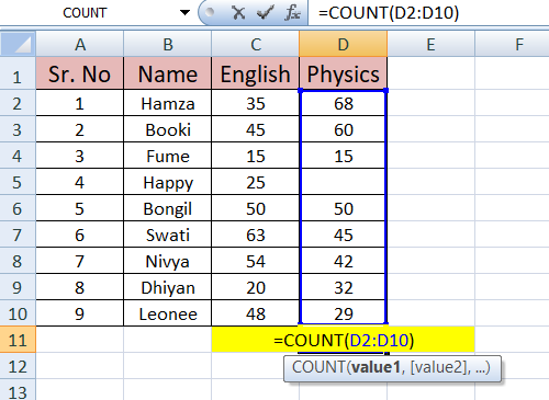 Count function